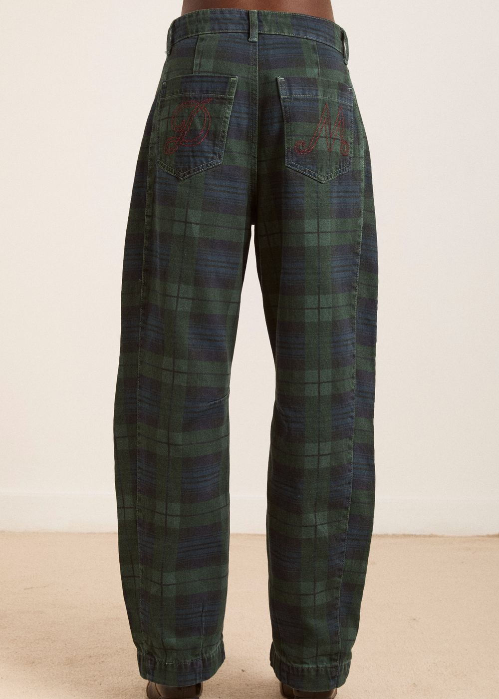 Felix Jeans, Navy Over Dye Check ~ Damson Madder