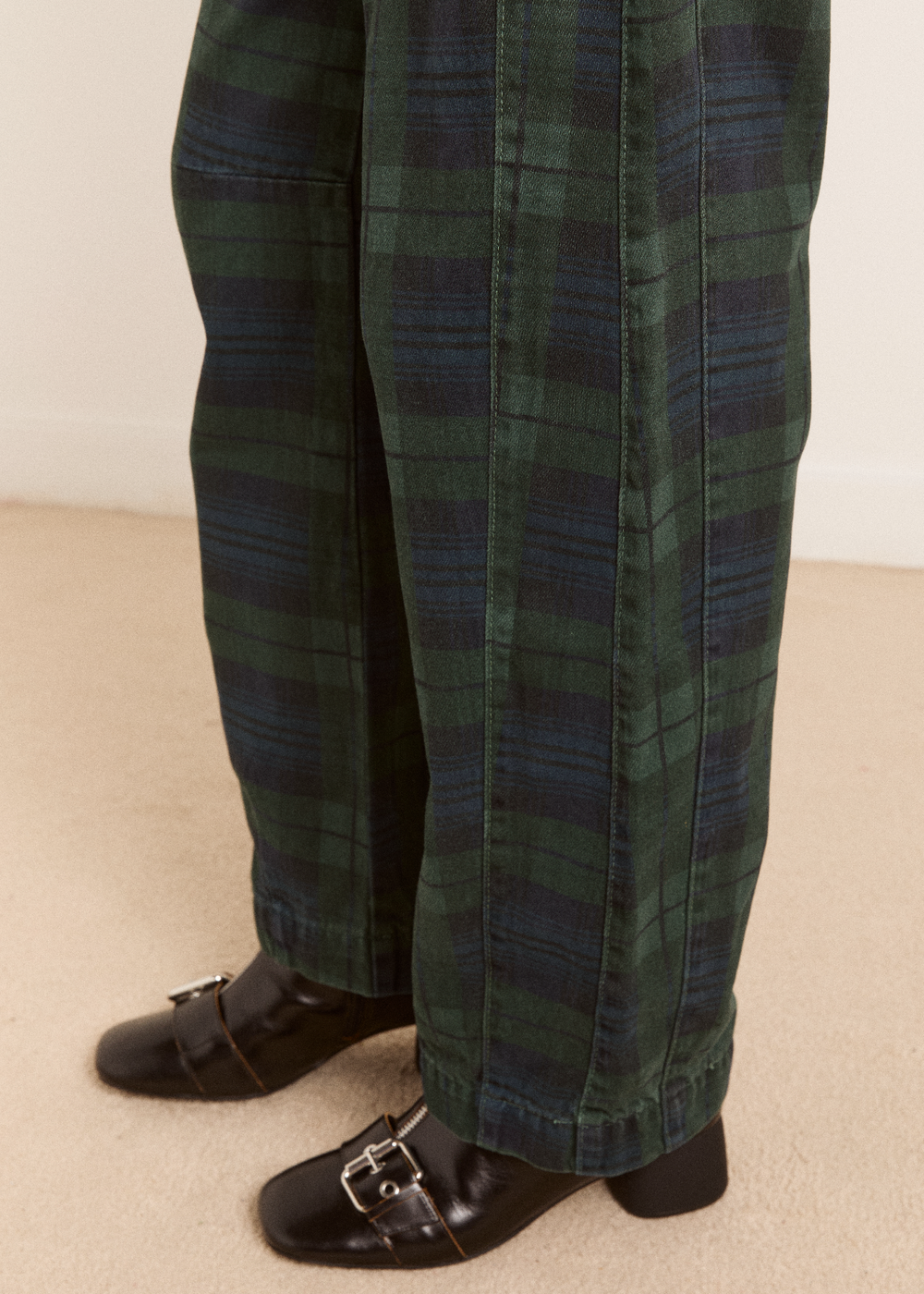 Felix Jeans, Navy Over Dye Check ~ Damson Madder