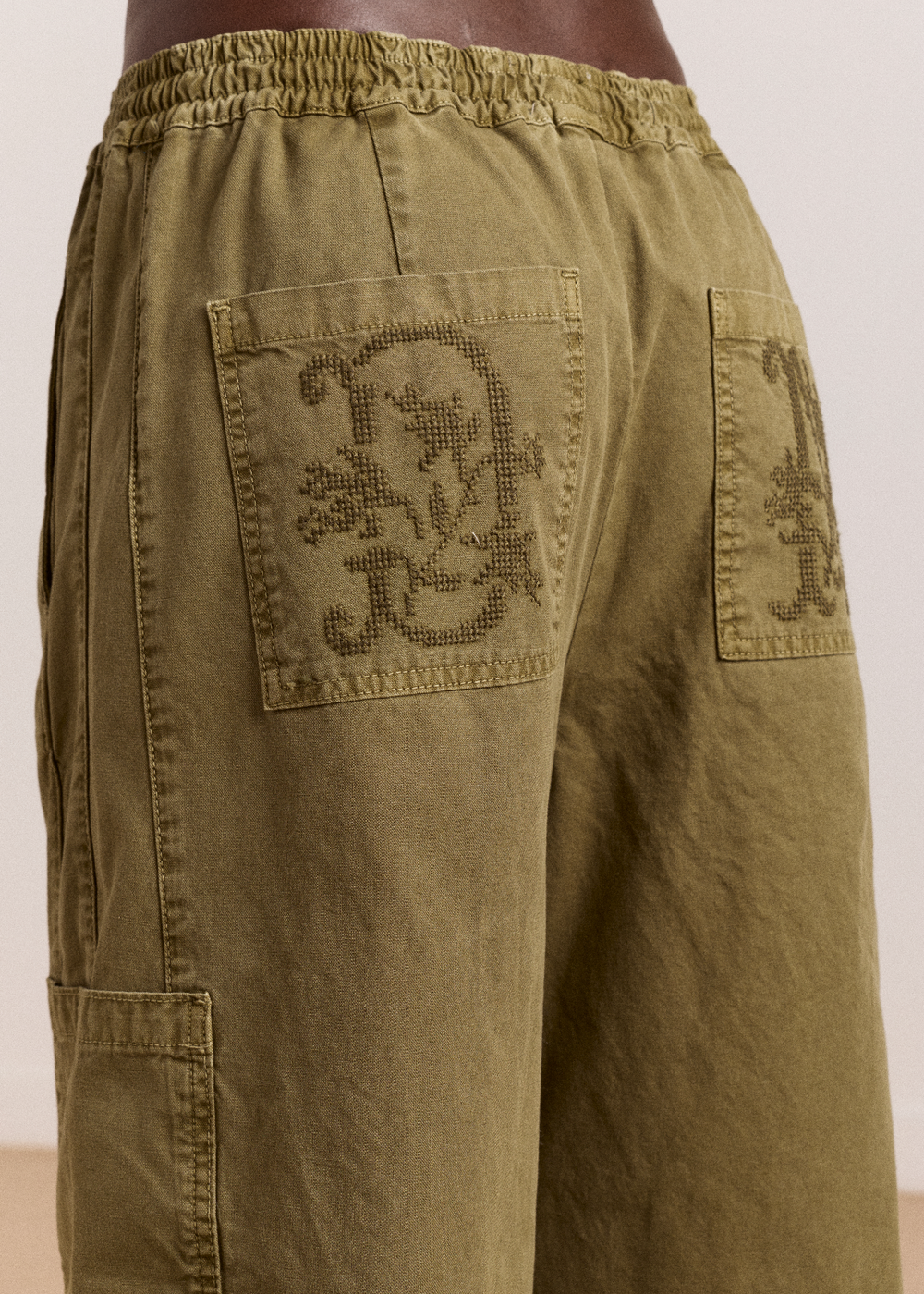 Felix Twill Trousers, Olive ~ Damson Madder