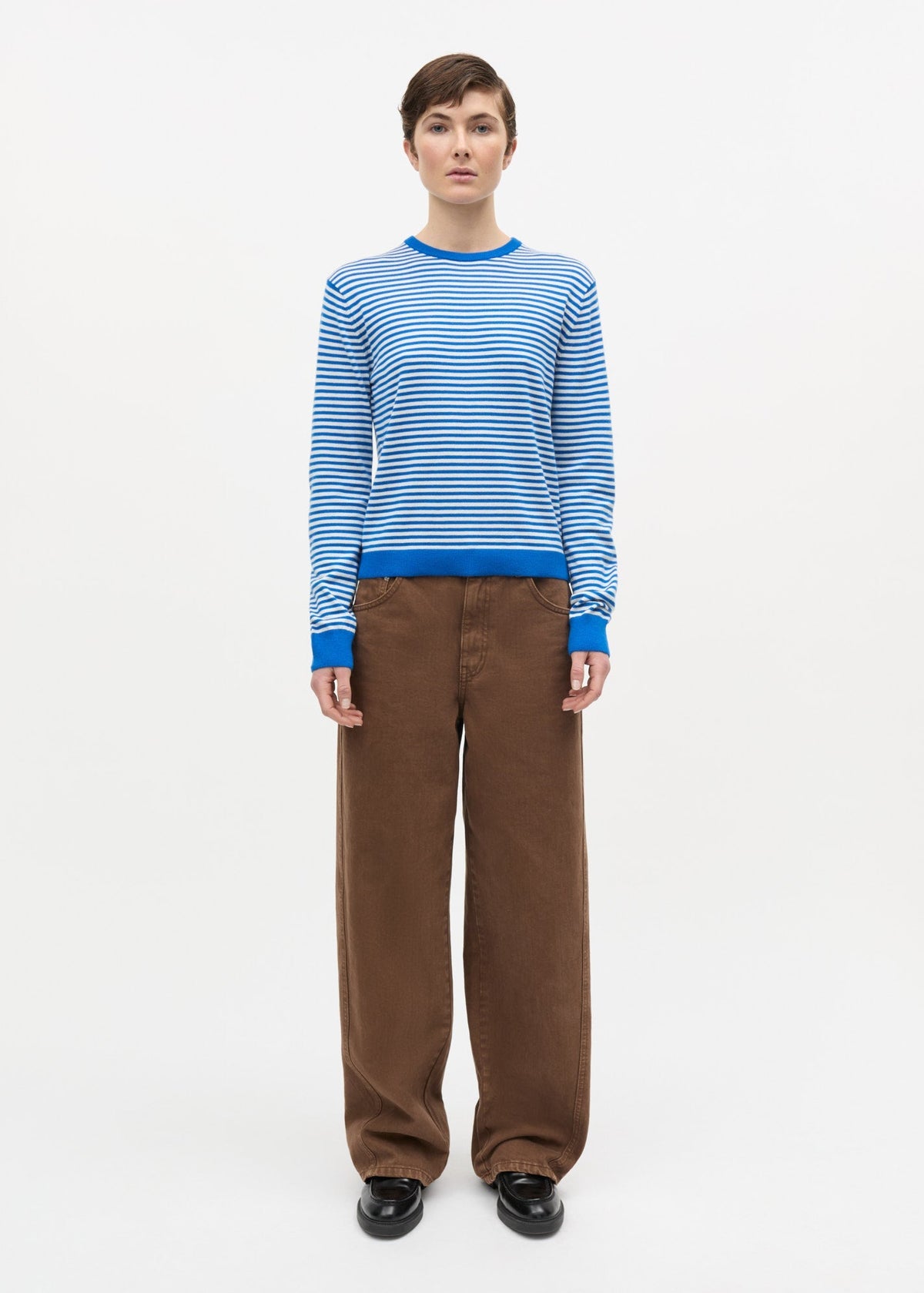 Fine Merino Emma Stripe Knit, Lapis Blue/Vanilla Ice ~ Mads Norgaard