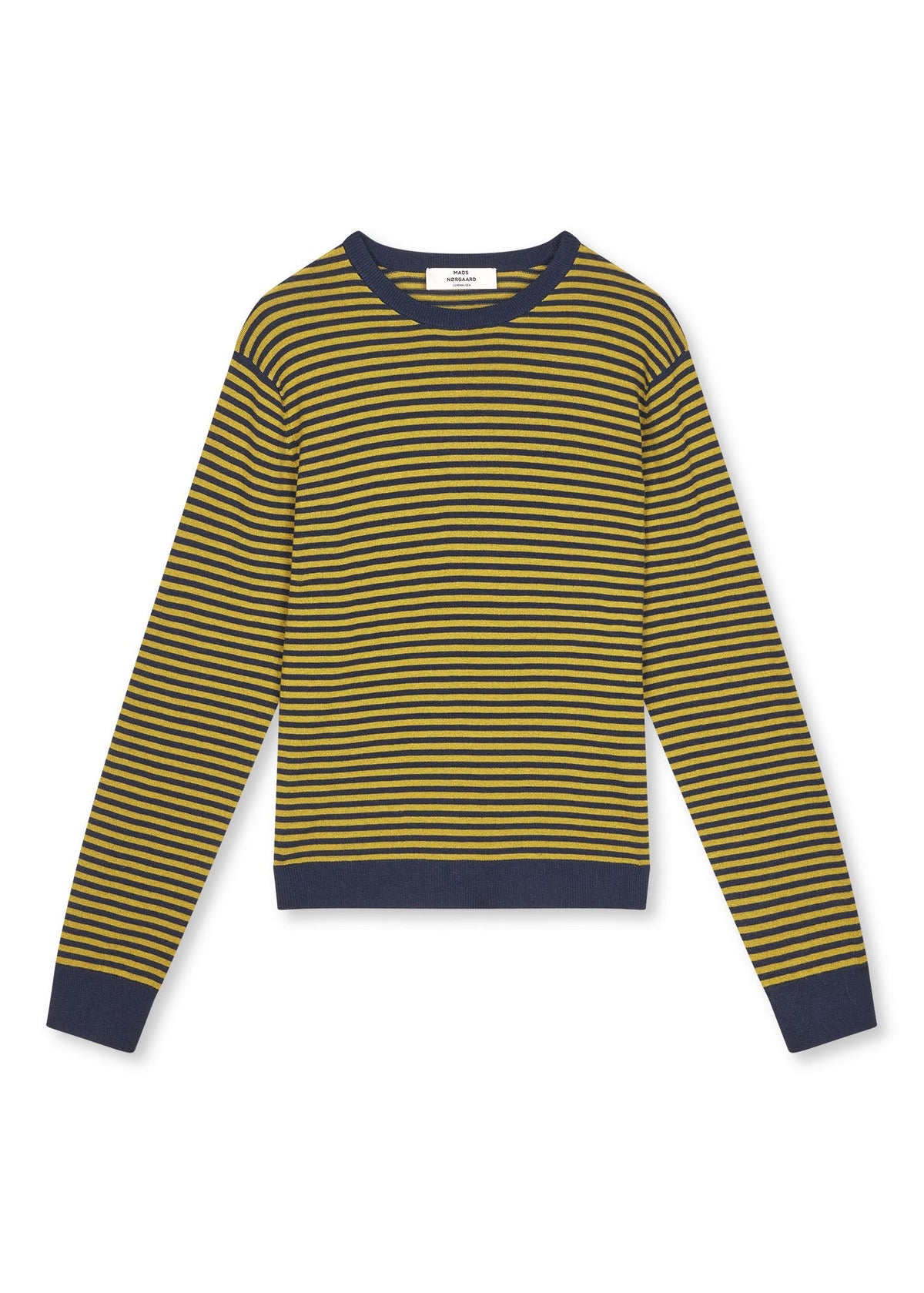 Fine Merino Emma Stripe Knit, Sky Captain/Green Olive ~ Mads Norgaard
