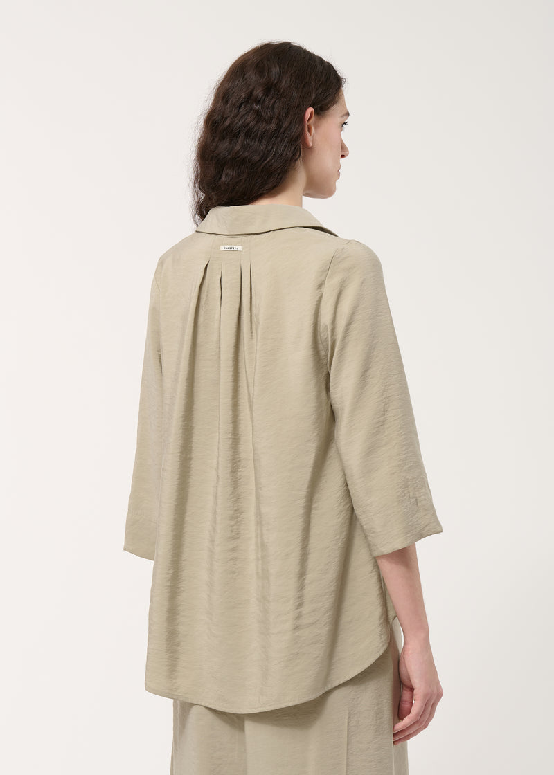 Taupe Flared Textured Shirt