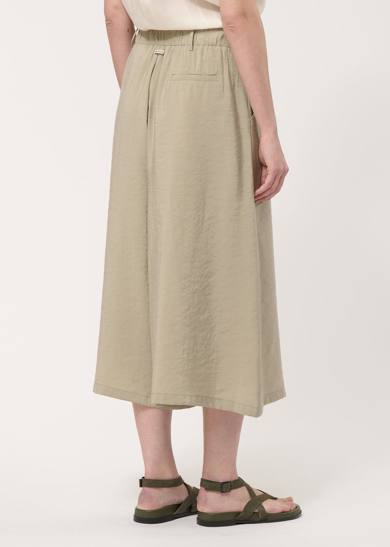 Taupe wide-leg pants in embossed modal