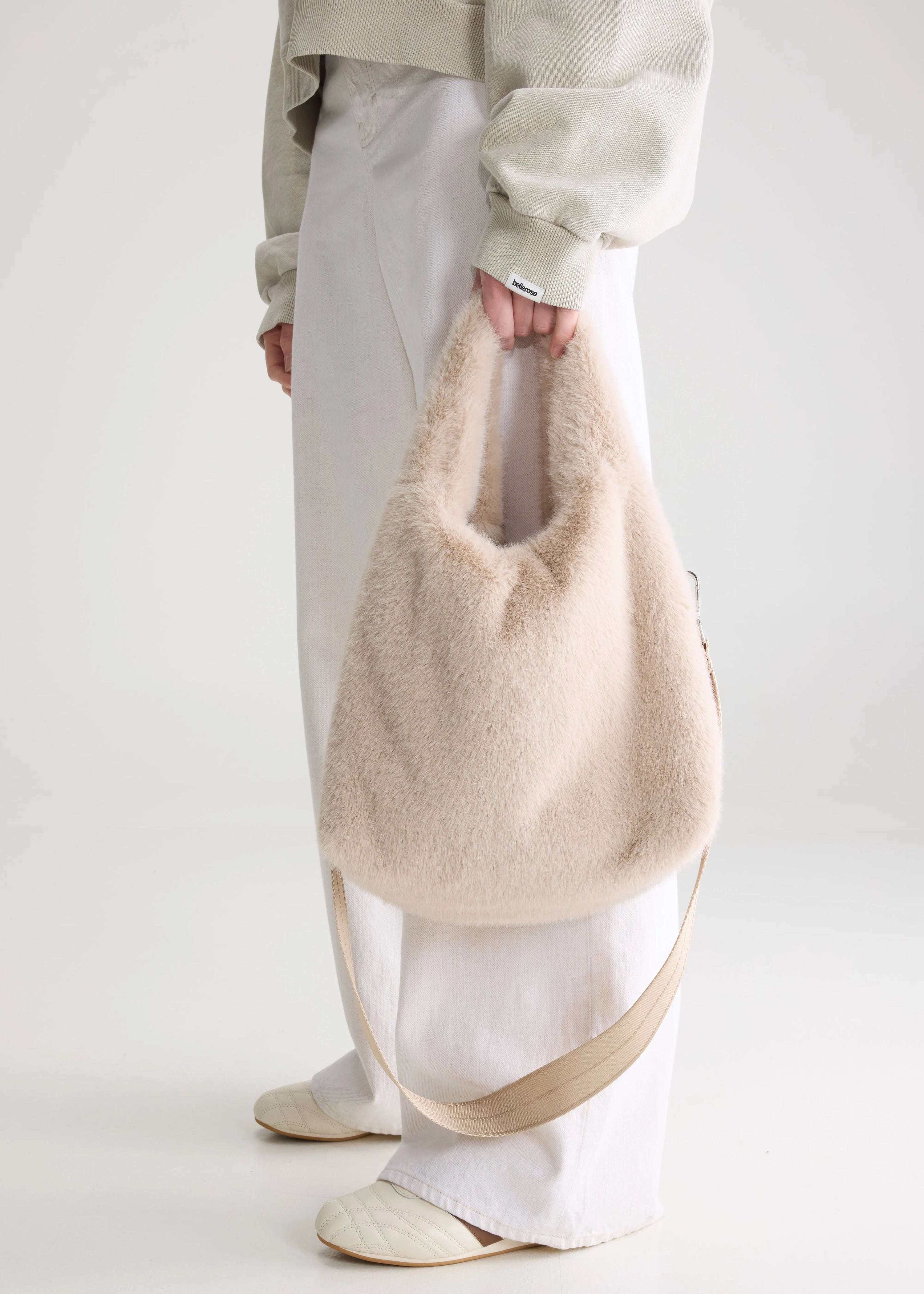 Helga Faux Fur Bag, Stone ~ Bellerose