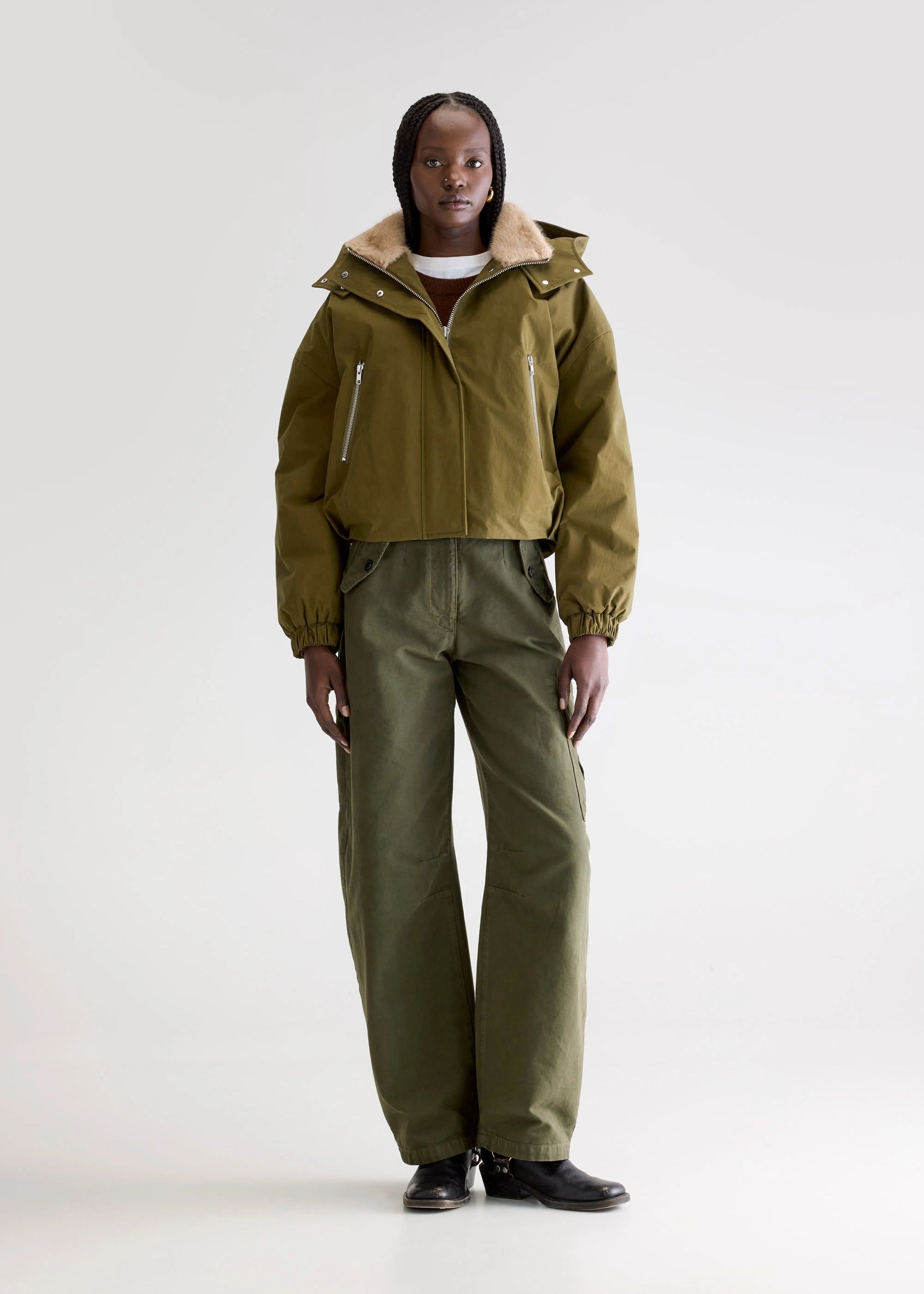Herna Cropped Jacket, Military ~ Bellerose