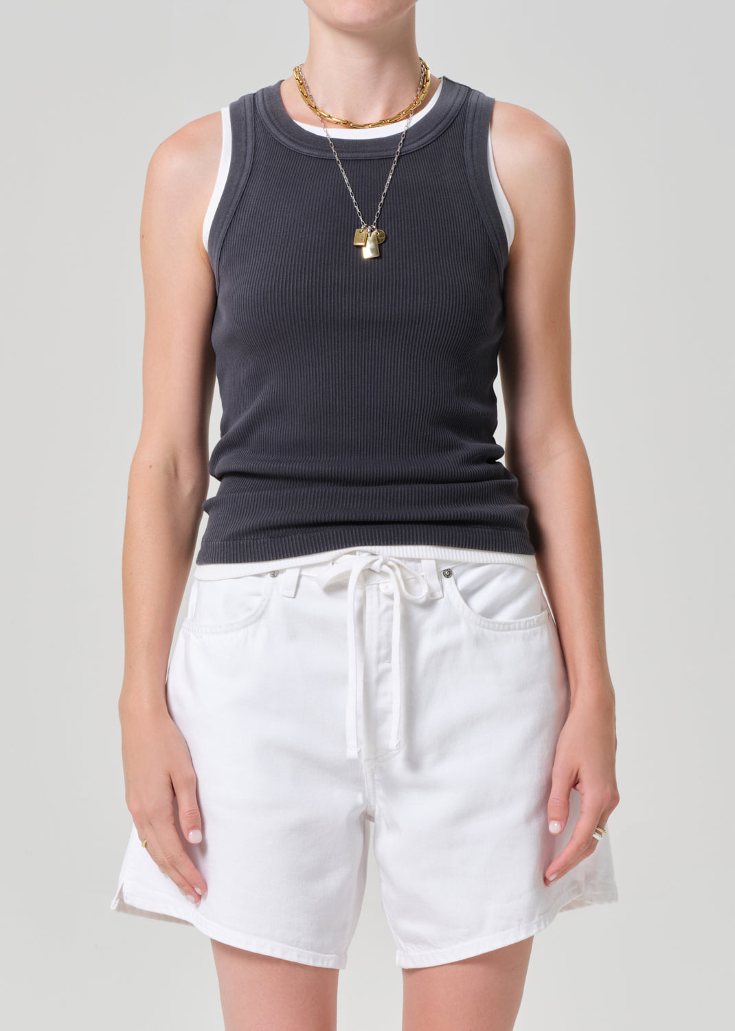 Isabel Rib Tank, Charcoal Mineral ~ Citizens of Humanity