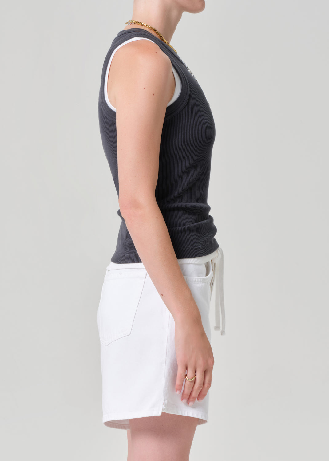 Isabel Rib Tank, Charcoal Mineral ~ Citizens of Humanity