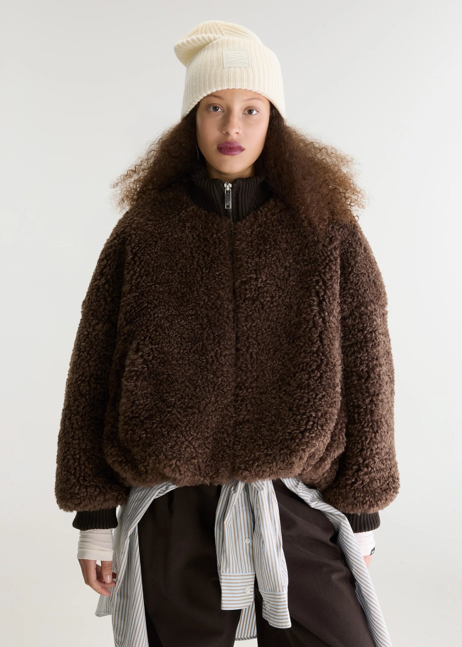 Jallis Faux-Fur Jacket, Dark Roast ~ Bellerose