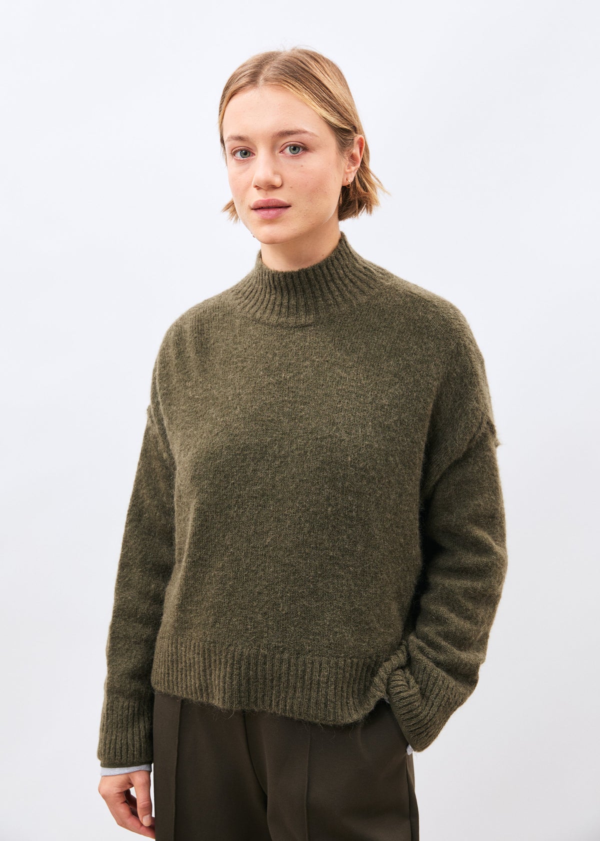 Khaki turtleneck sweater ~ humility
