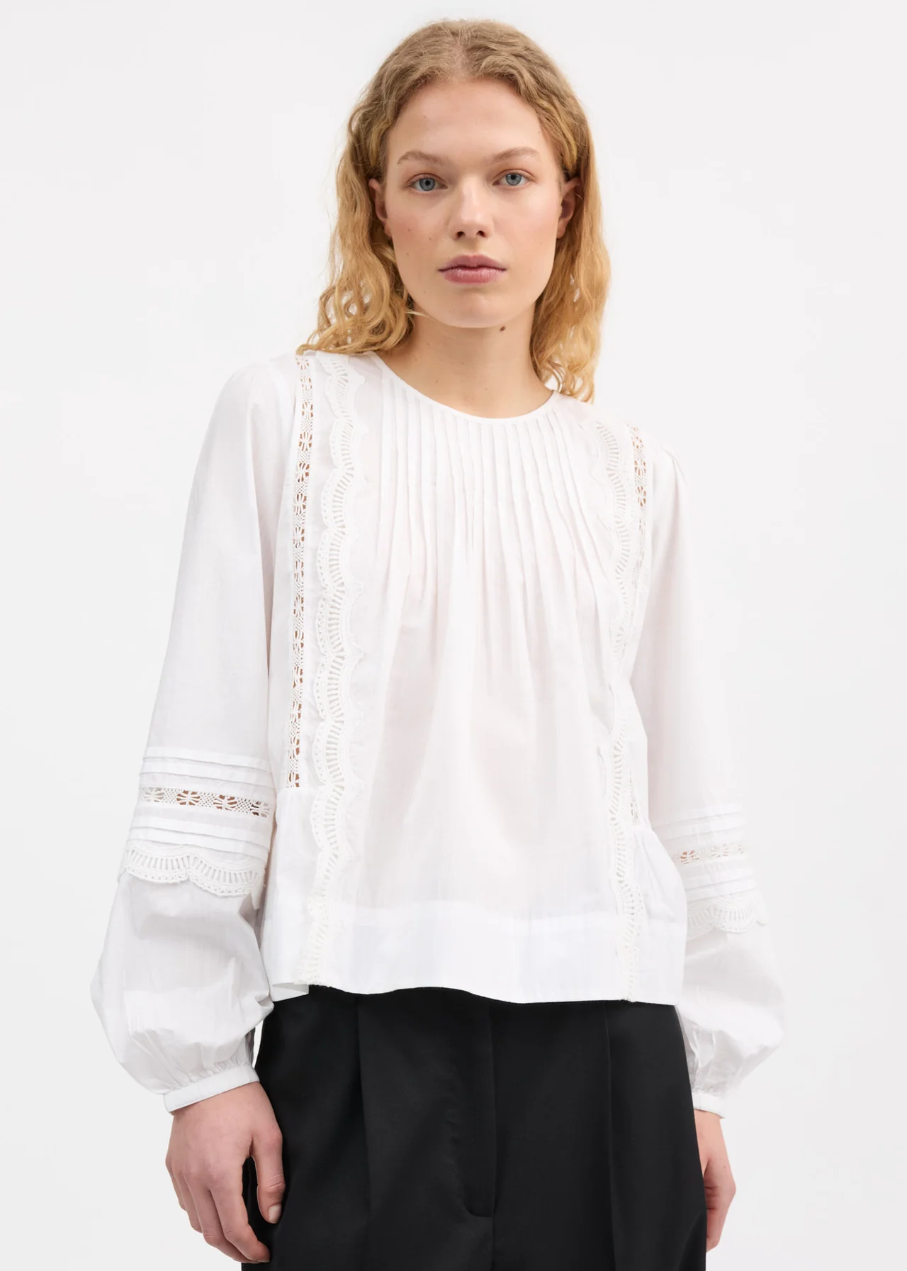 Leaf Blouse, Optic White - Skall