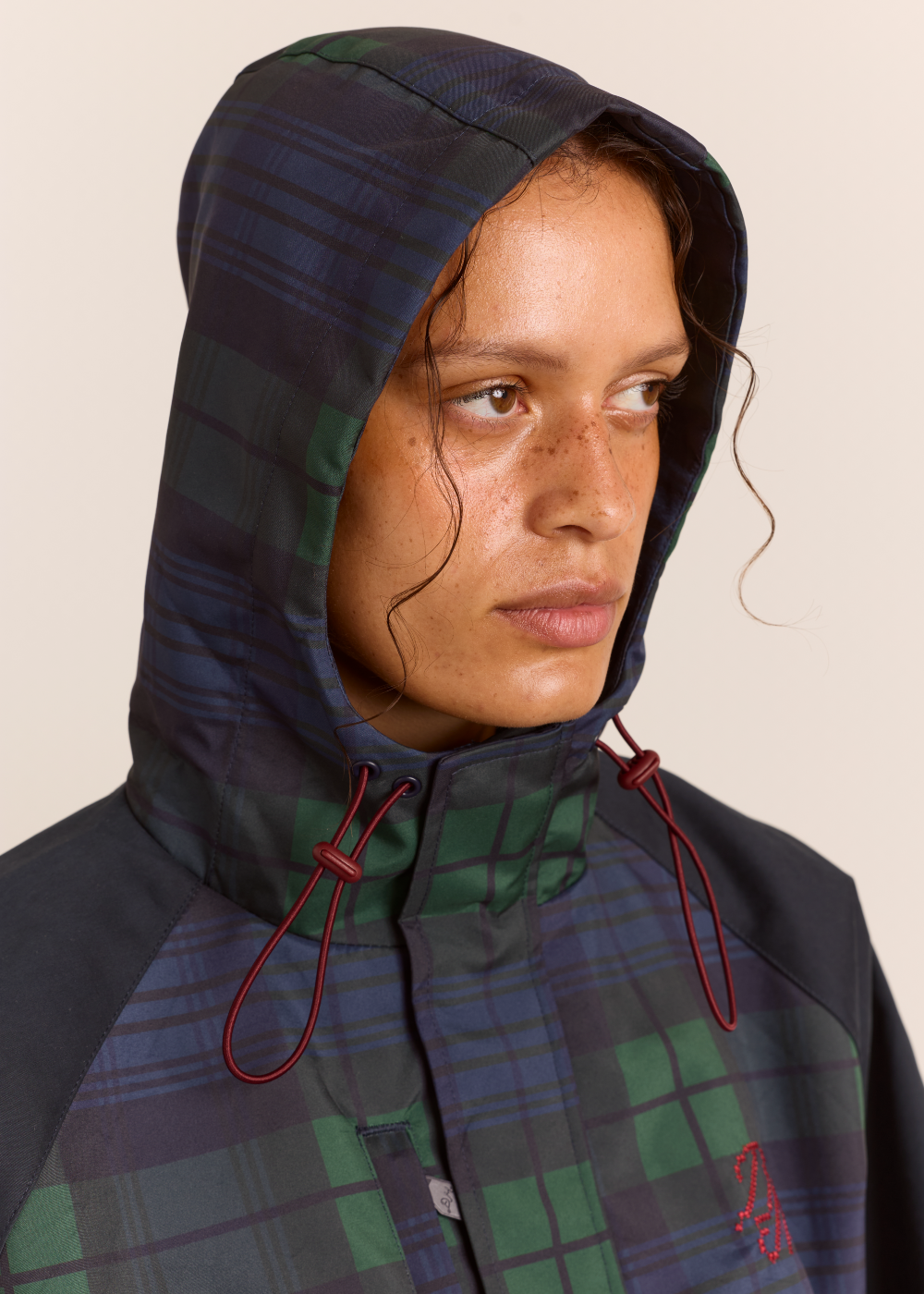 Liu Shower Proof Raincoat, Navy ~ Damson Madder