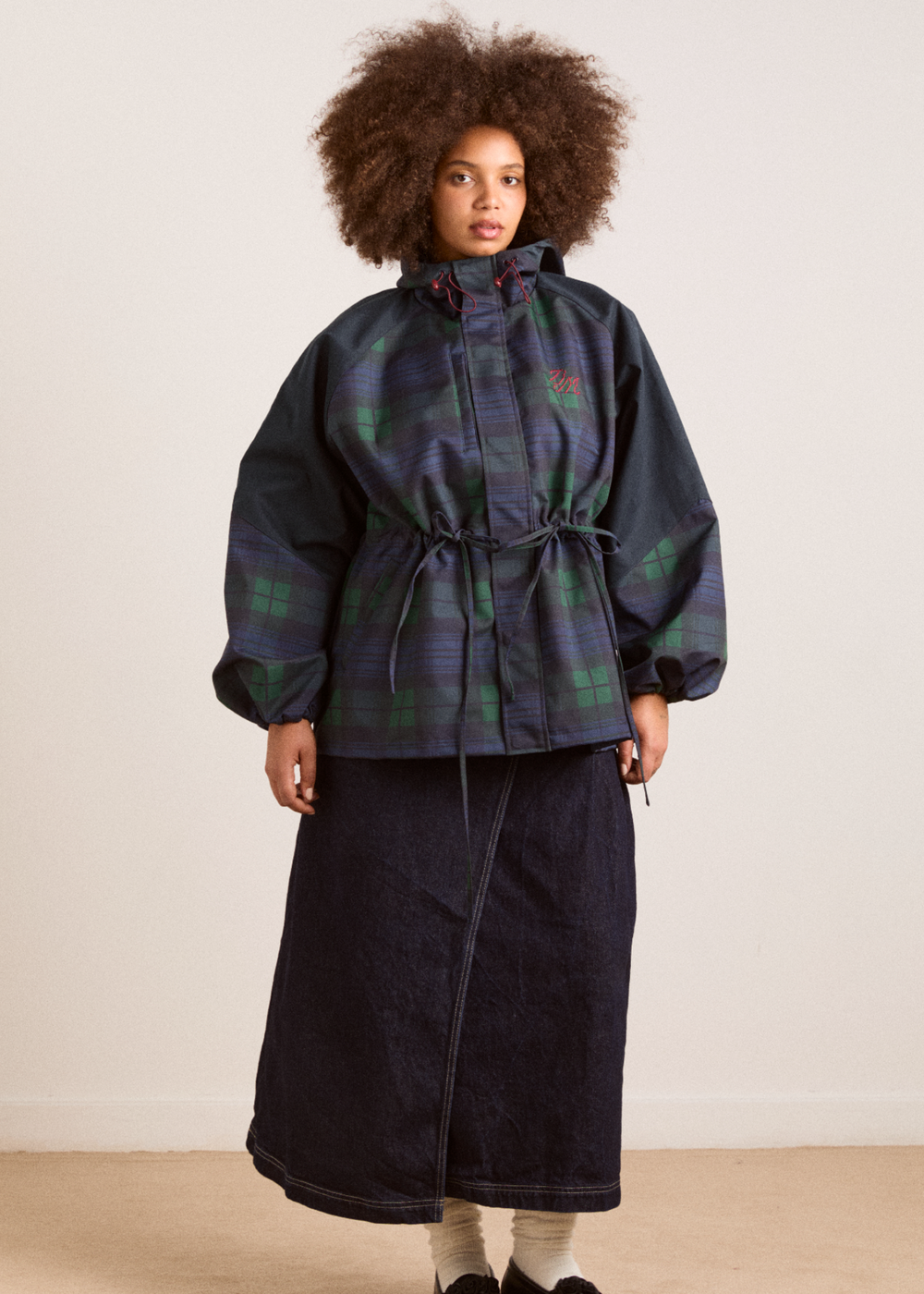 Liu Shower Proof Raincoat, Navy ~ Damson Madder