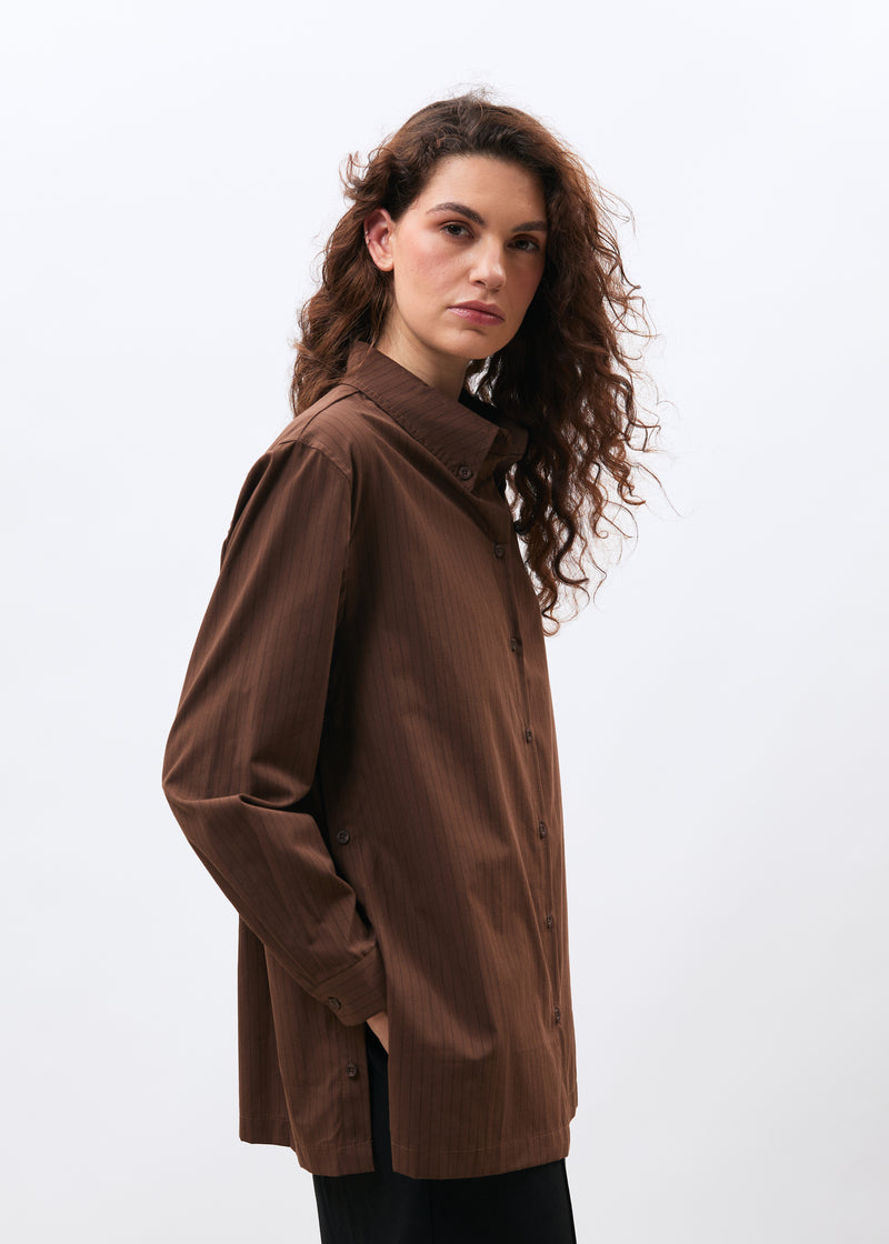 Long brown striped shirt ~ humility