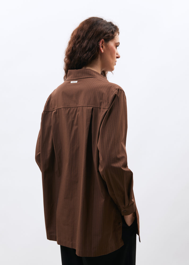Long brown striped shirt ~ humility