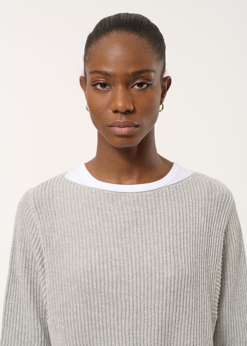 Loose grey knitted sweater - humility