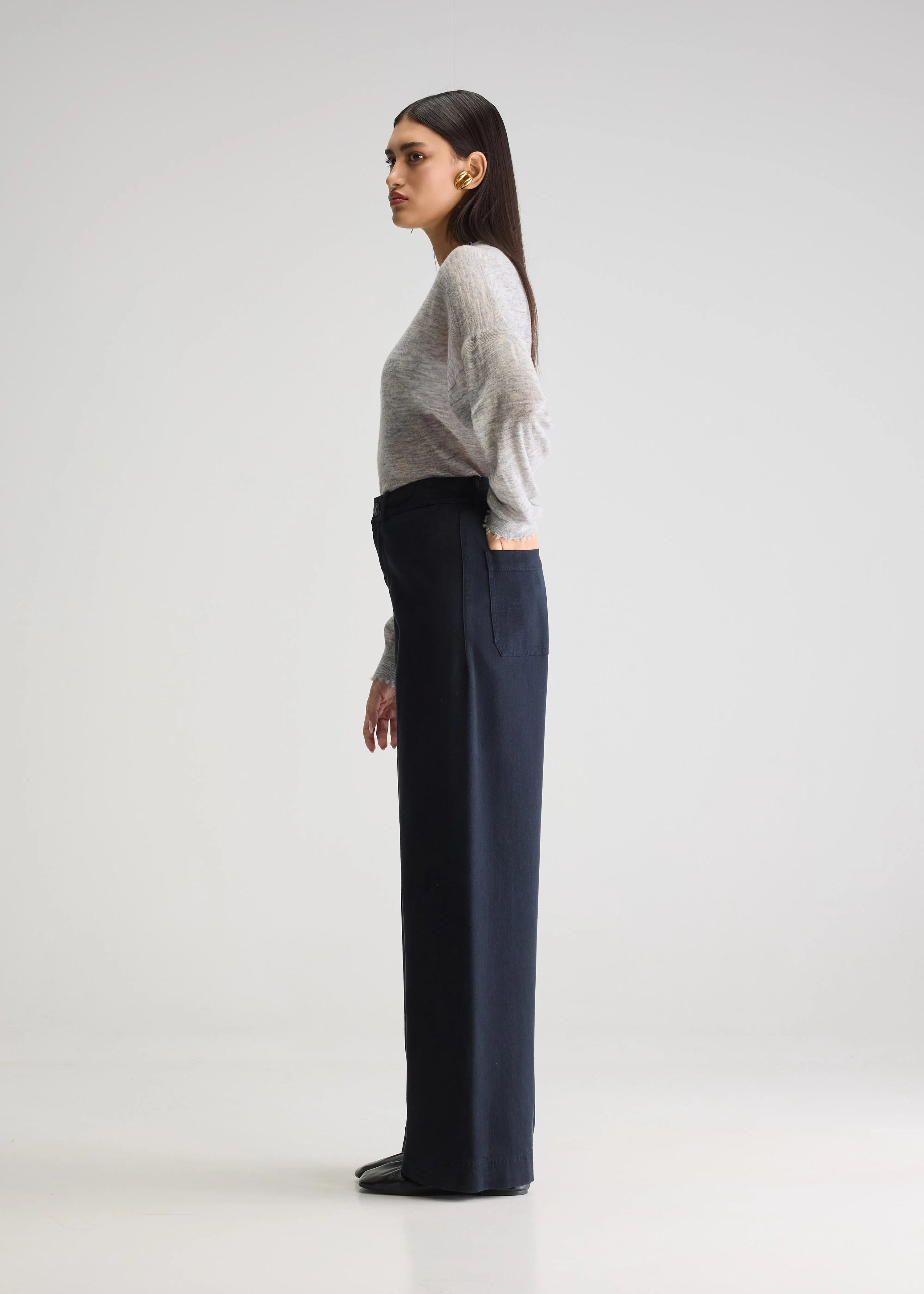 Lottie High Rise Trousers, Navy ~ Bellerose