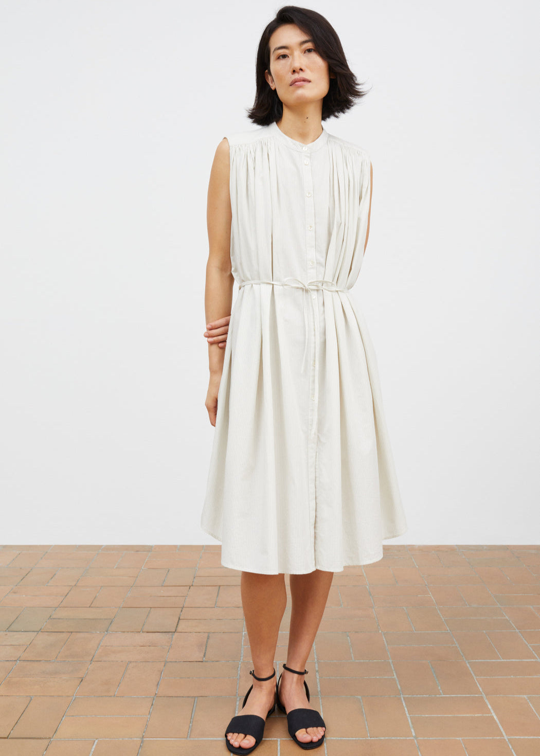 Louise Dress, Blu/Whi Stripe