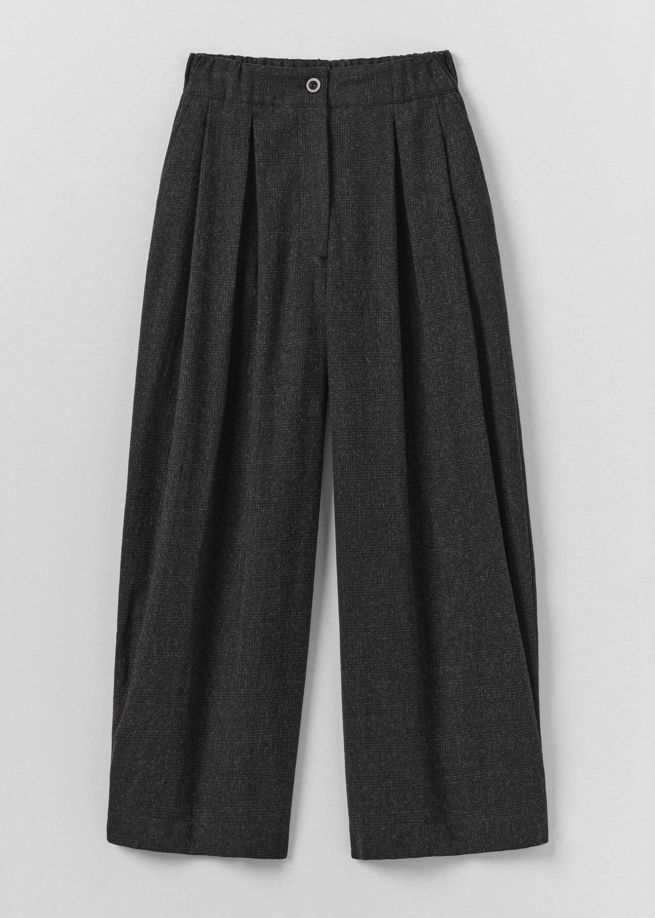 Prince of Wales Check Wide Leg Trousers ~ TOAST