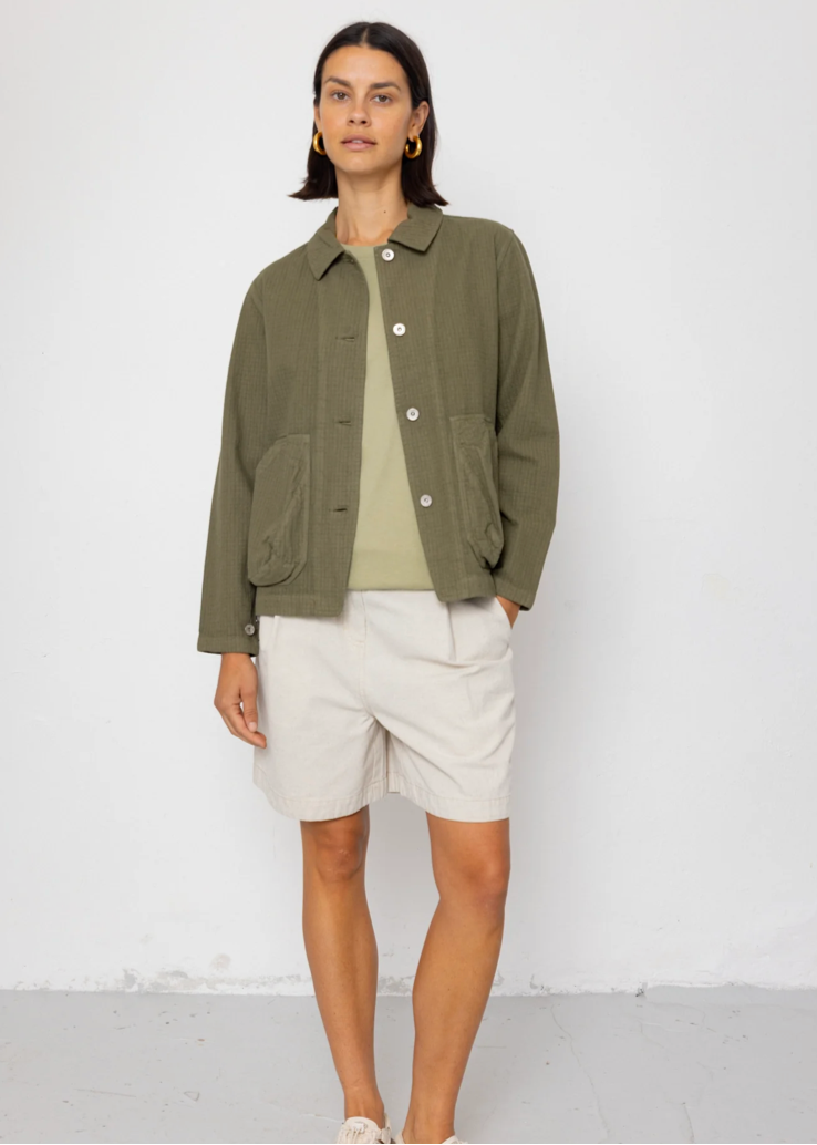 Prism Jacket, Light Olive Chunky Ripstop - Folk