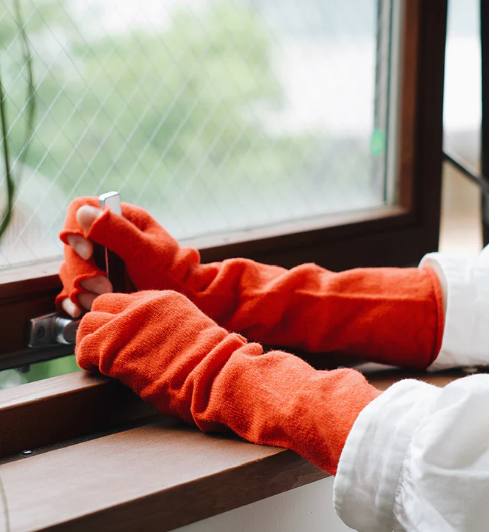 Wool 100% Arm Warmers - Shrine Red