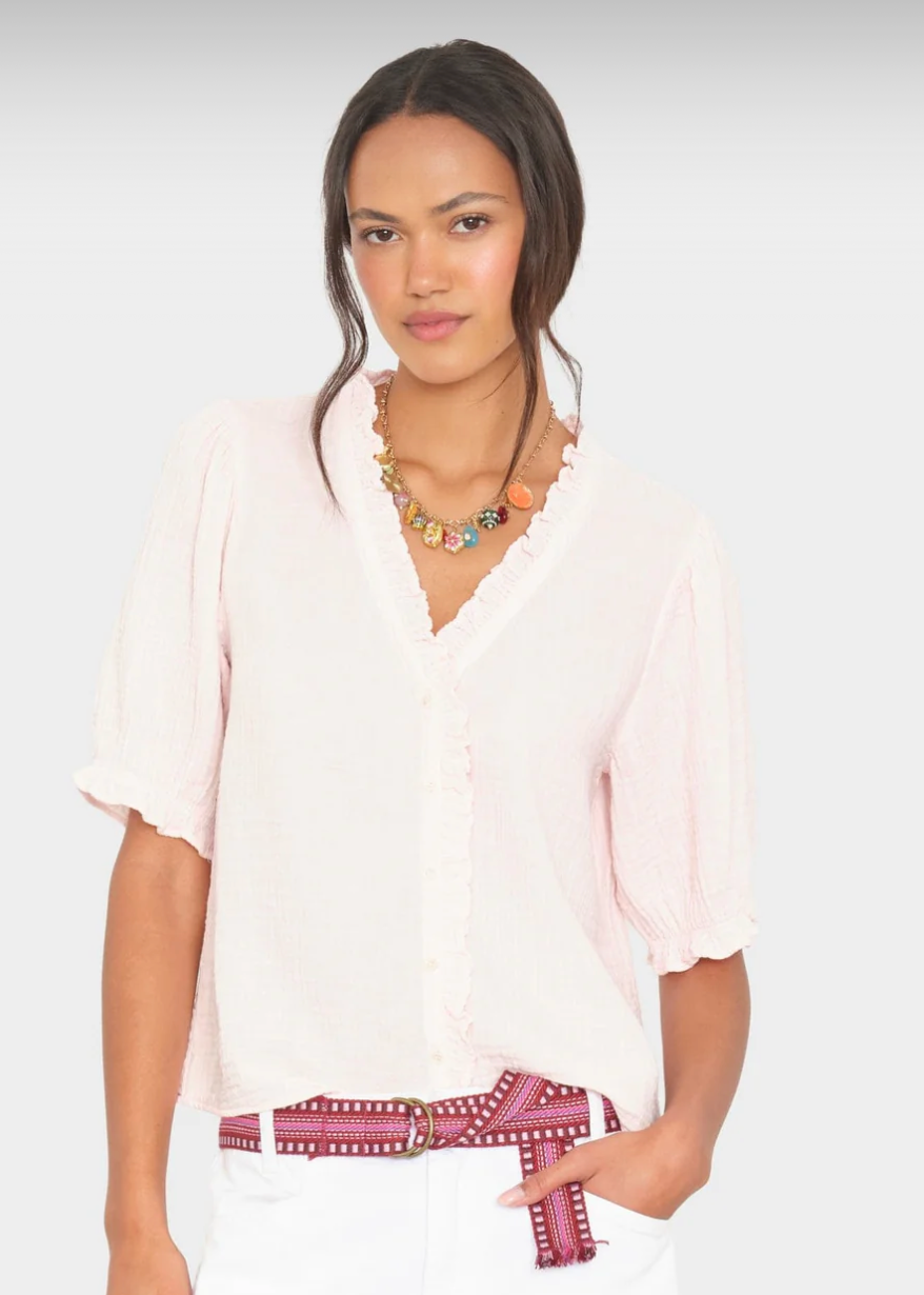 Pink Dawn Jenna Gauze Shirt ~ Xirena