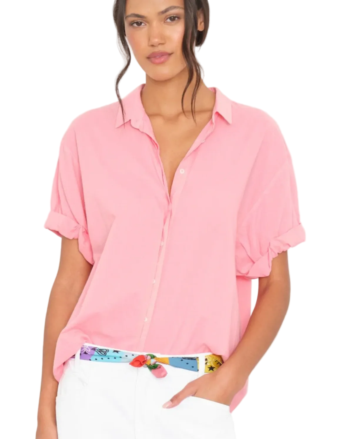 Hot Coral Channing Shirt ~ Xirena