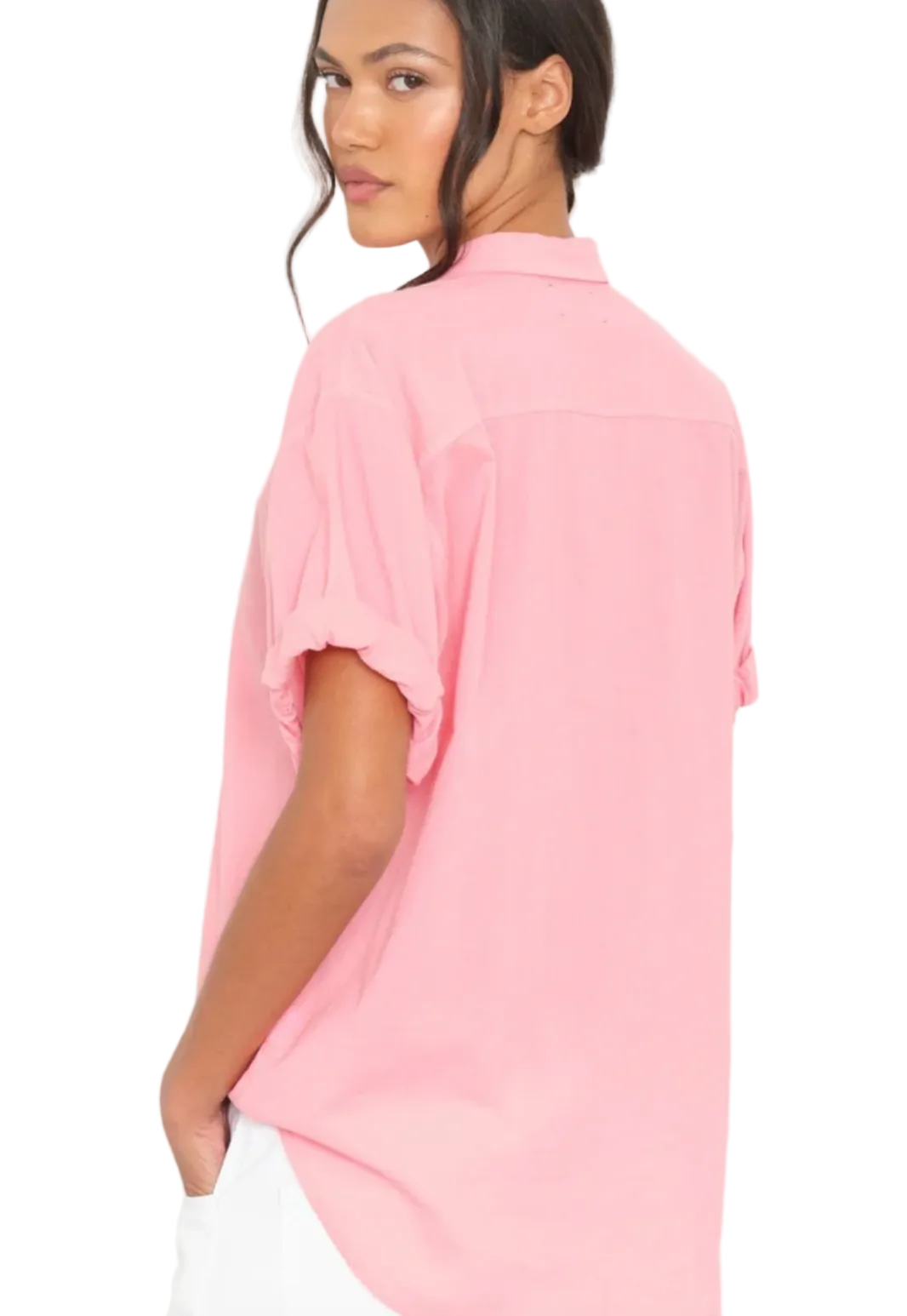 Hot Coral Channing Shirt ~ Xirena