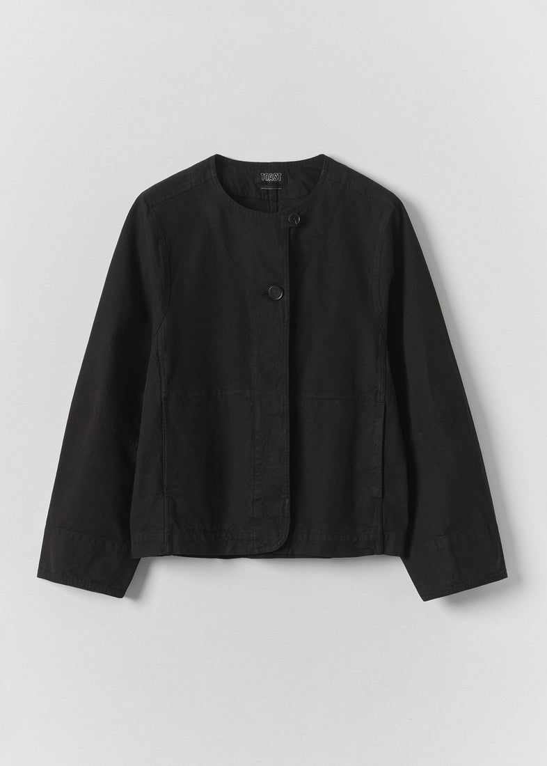 Sculpted Brushed Cotton Canvas Jacket, Black ~ TOAST