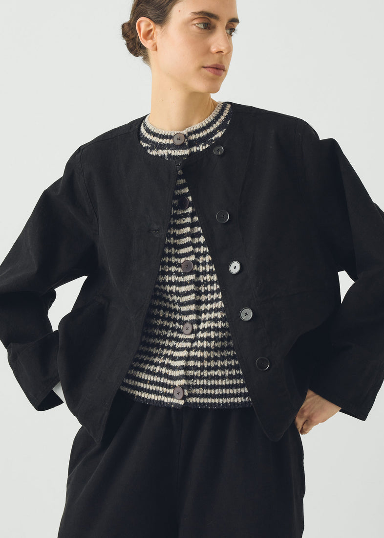 Sculpted Brushed Cotton Canvas Jacket, Black ~ TOAST