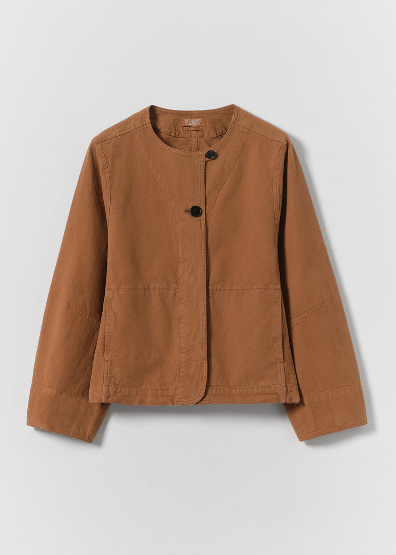 Sculpted Brushed Cotton Canvas Jacket, Brown Anise~ TOAST