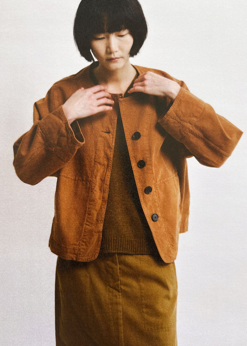 Sculpted Brushed Cotton Canvas Jacket, Brown Anise~ TOAST