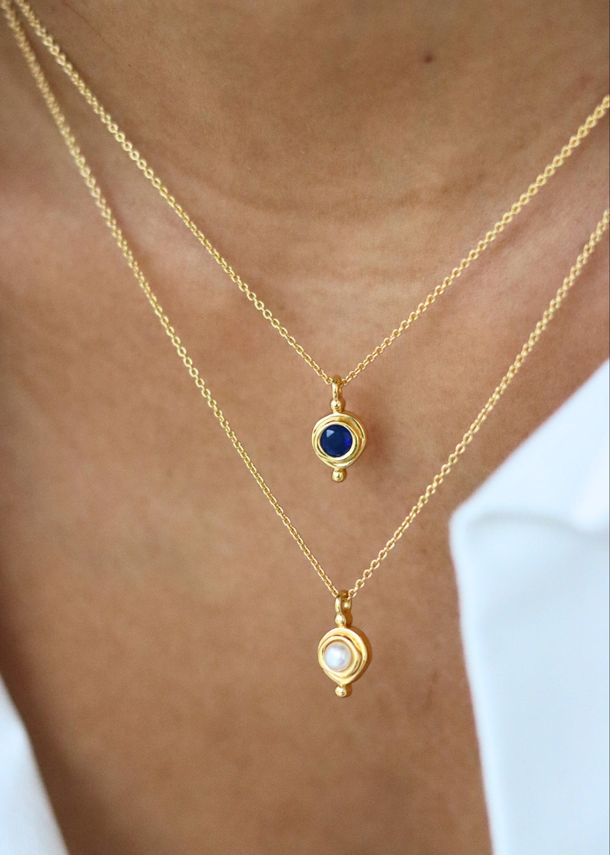 September Birthstone Pendant Necklace ~ Ottoman Hands