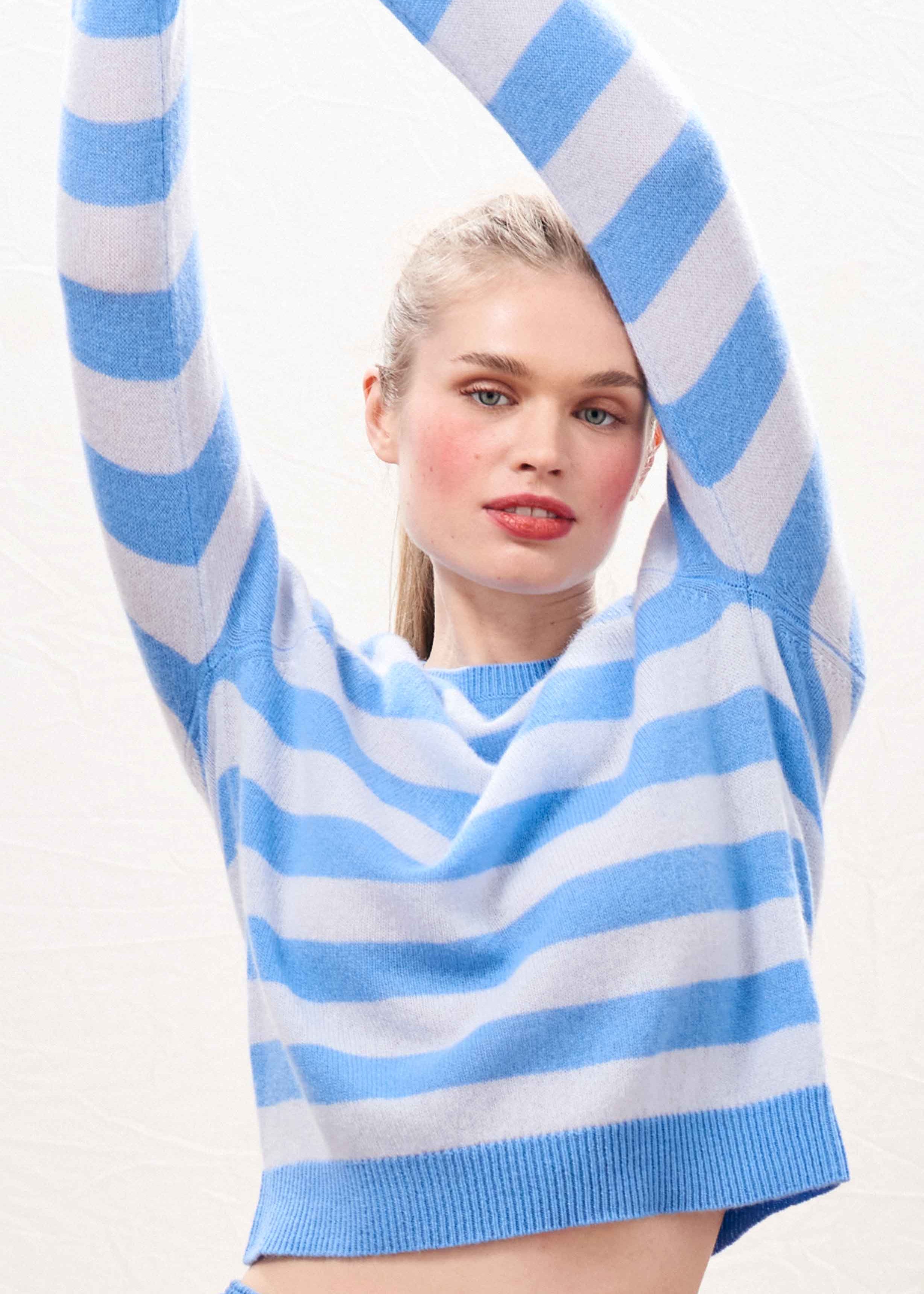 Stripe Crew, Azure - Jumper1234