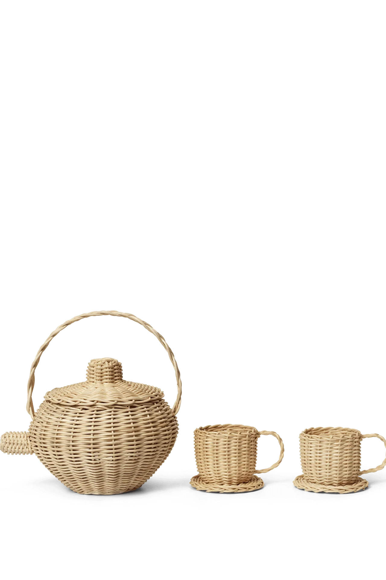 Rattan Tea Set, Natural