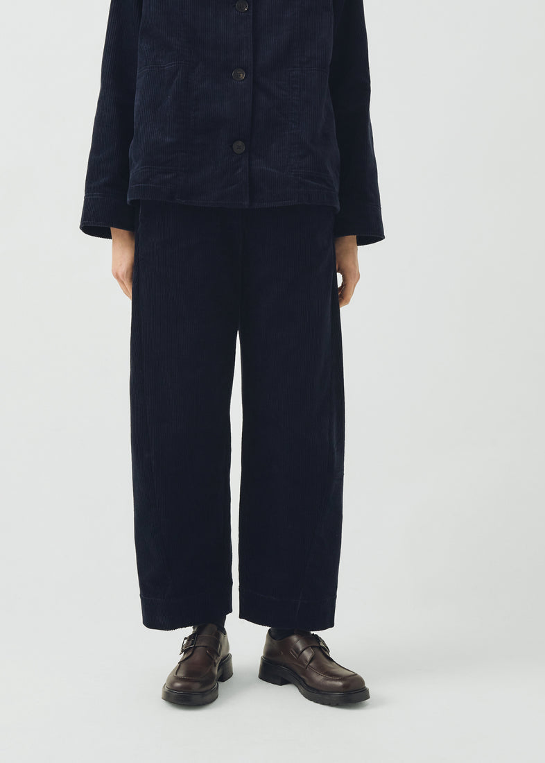 Twisted Seam Cord Trousers, Dark Navy ~ TOAST