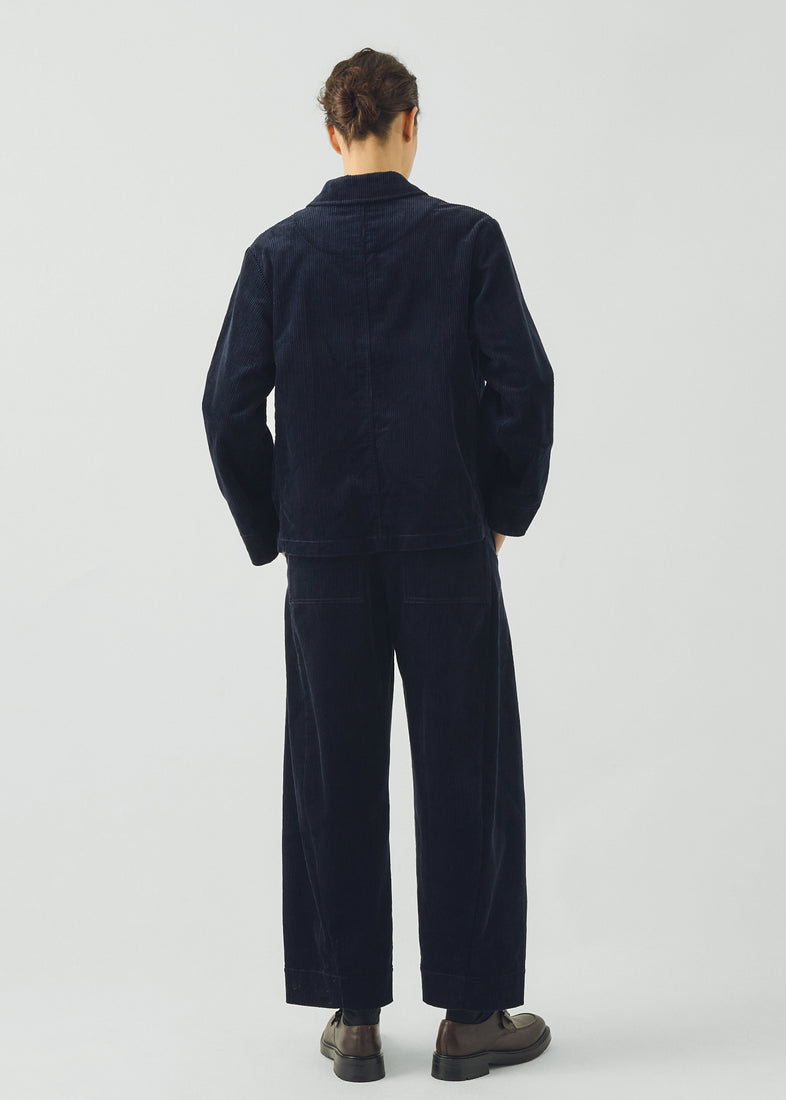 Twisted Seam Cord Trousers, Dark Navy ~ TOAST