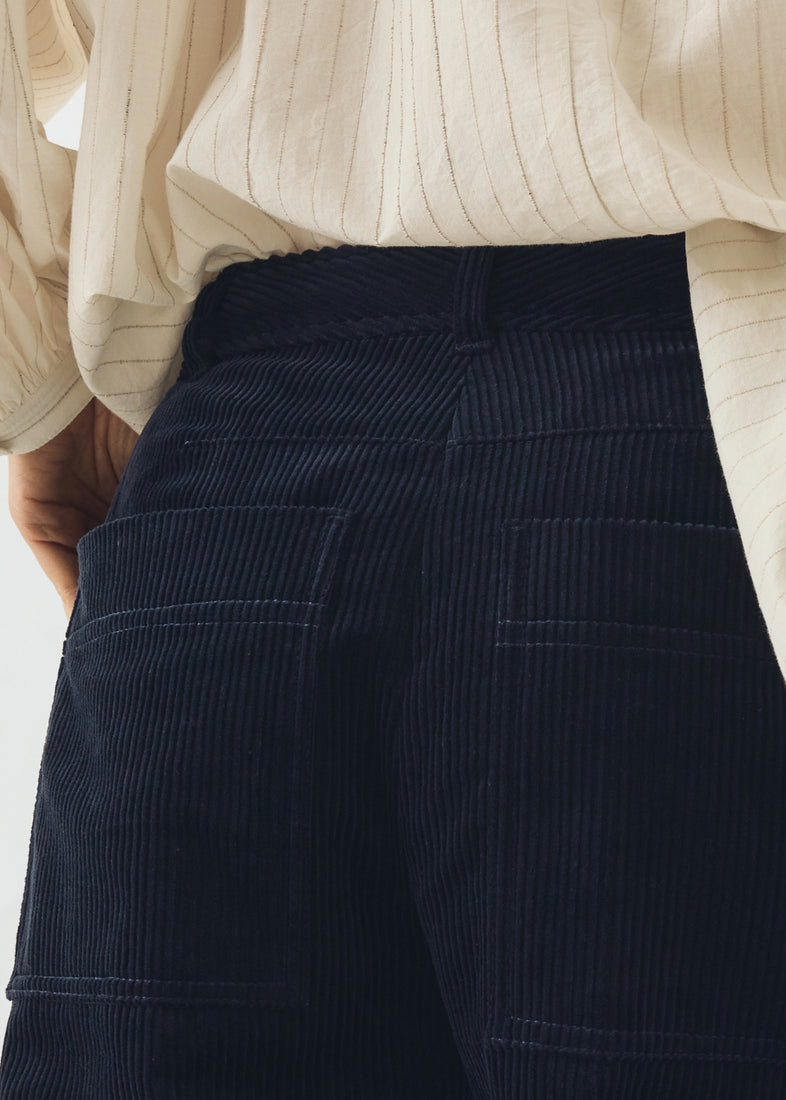 Twisted Seam Cord Trousers, Dark Navy ~ TOAST