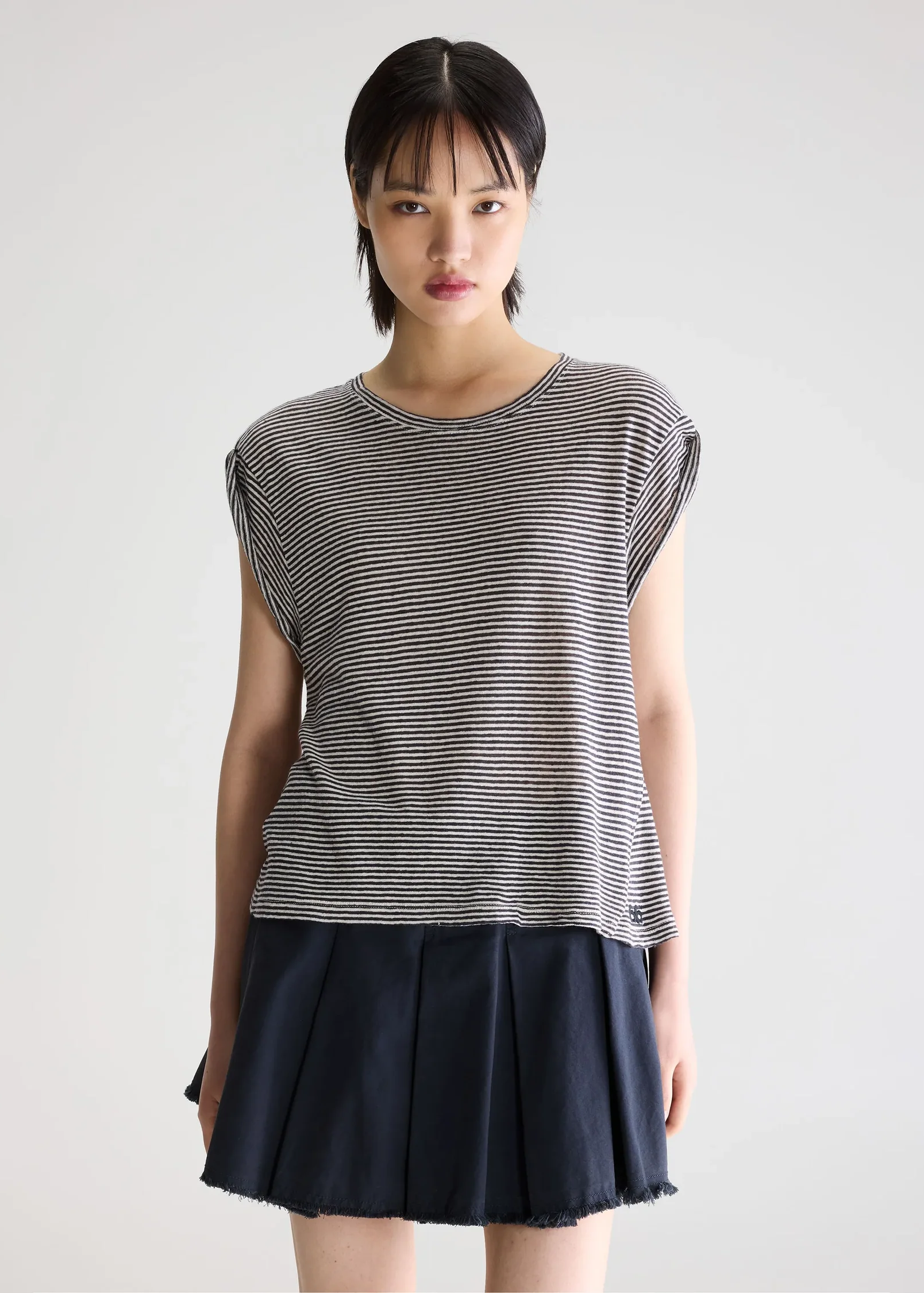 Vlyn61 Stripe Top, Black ~ Bellerose