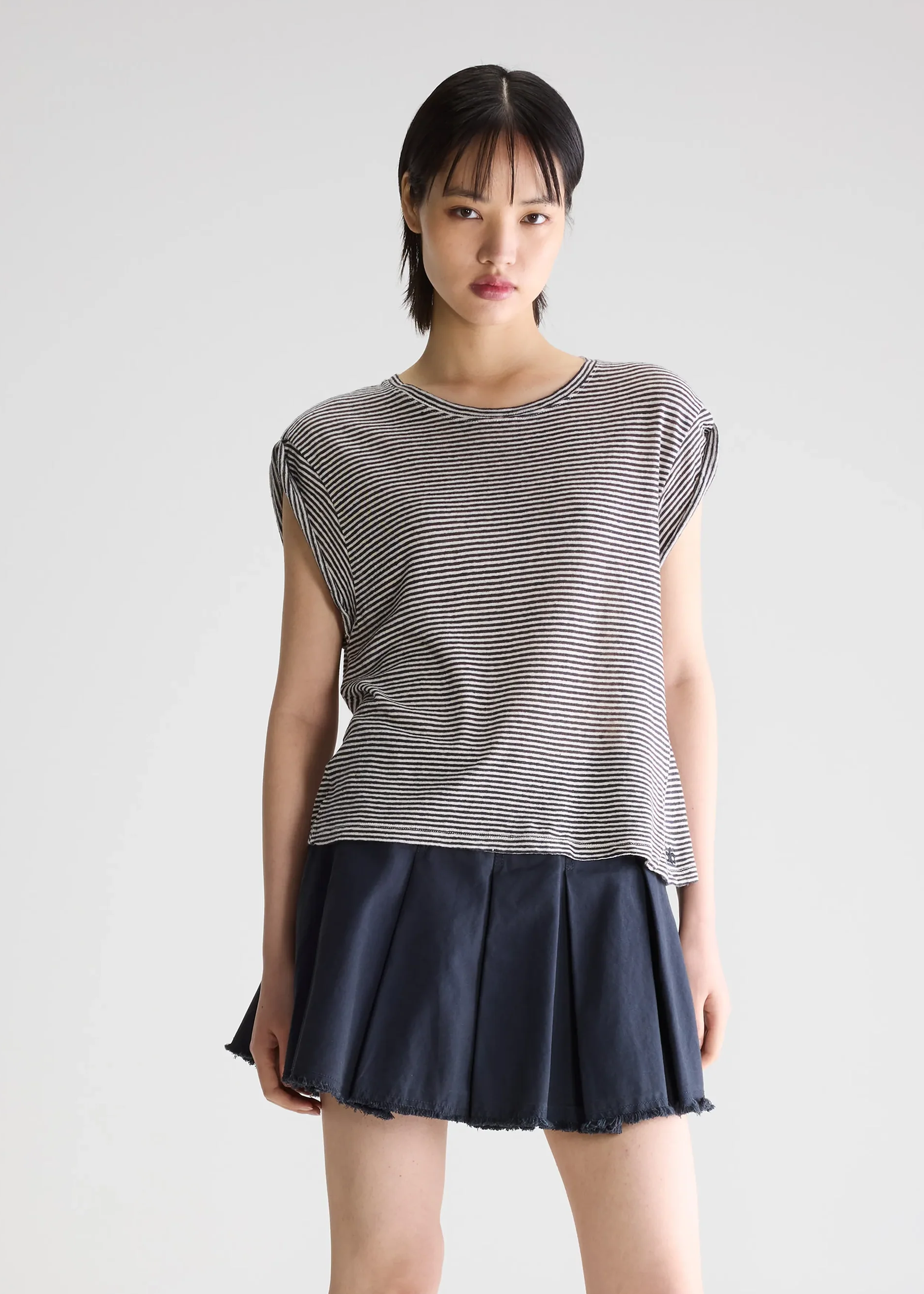Vlyn61 Stripe Top, Black ~ Bellerose