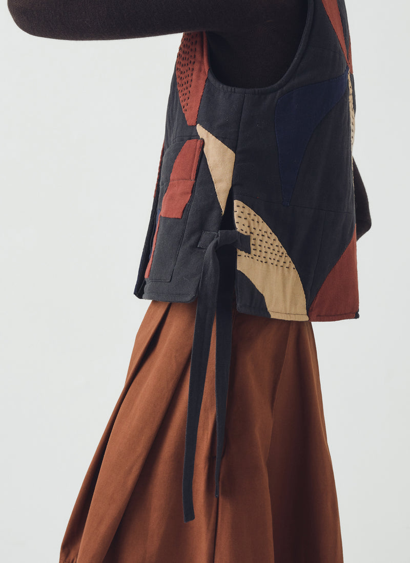 Migration Patchwork Side Tie Vest