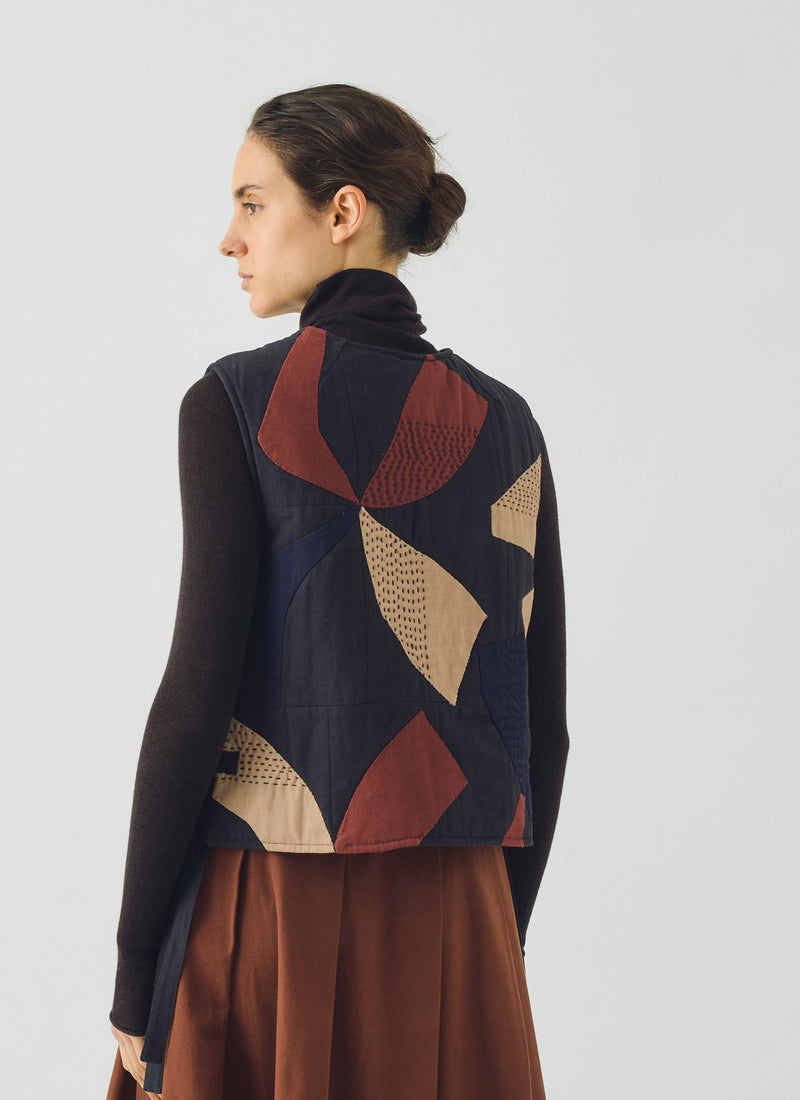 Migration Patchwork Side Tie Vest