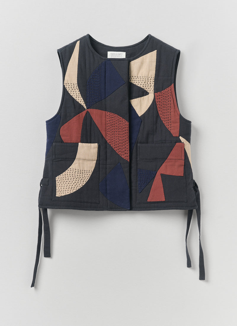 Migration Patchwork Side Tie Vest