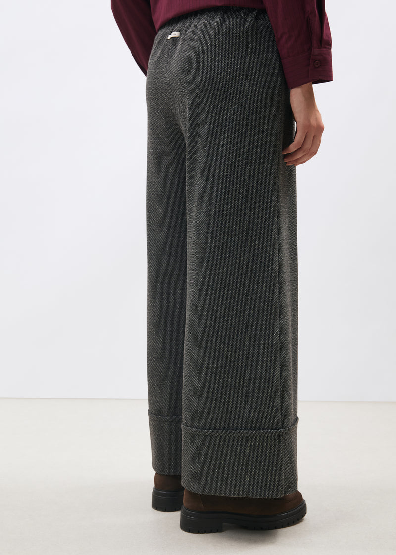 Wide gray pants with cuffs and houndstooth pattern ~ humility