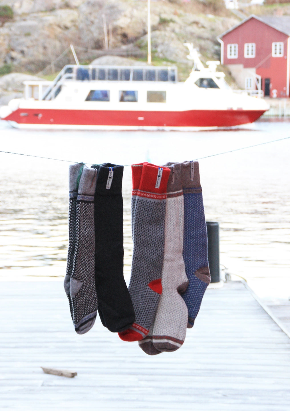 Wool Socks, Skaftö Marin - Öjbro Vantfabrik