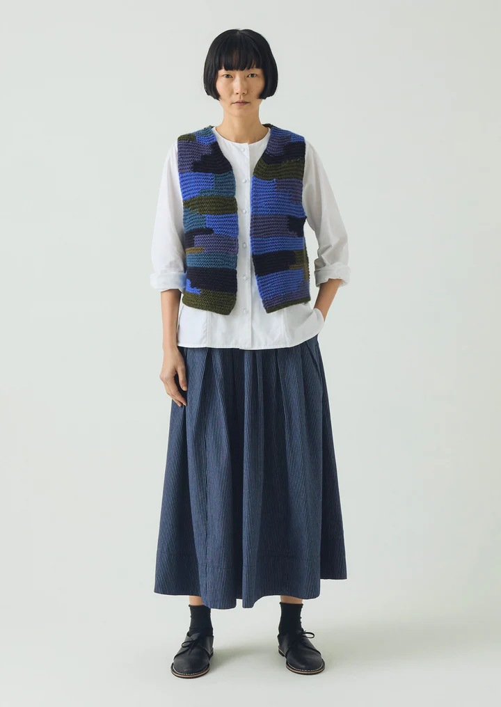 Patchwork Knitted Wool Gilet