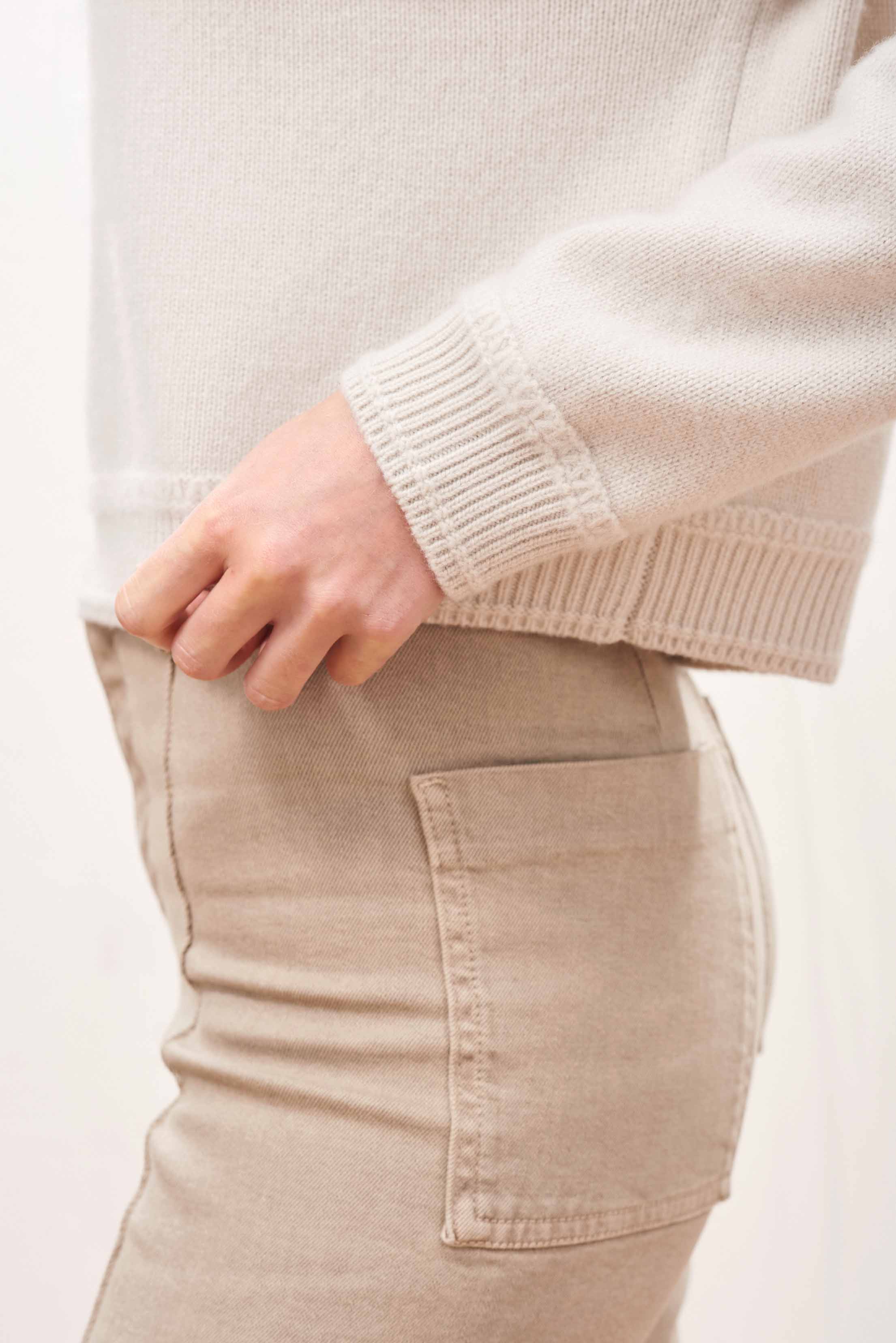 Cashmere Heavy Pocket Turtle - Stone