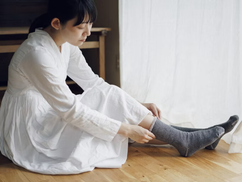 Silk Cotton Lounge Socks  - Charcoal