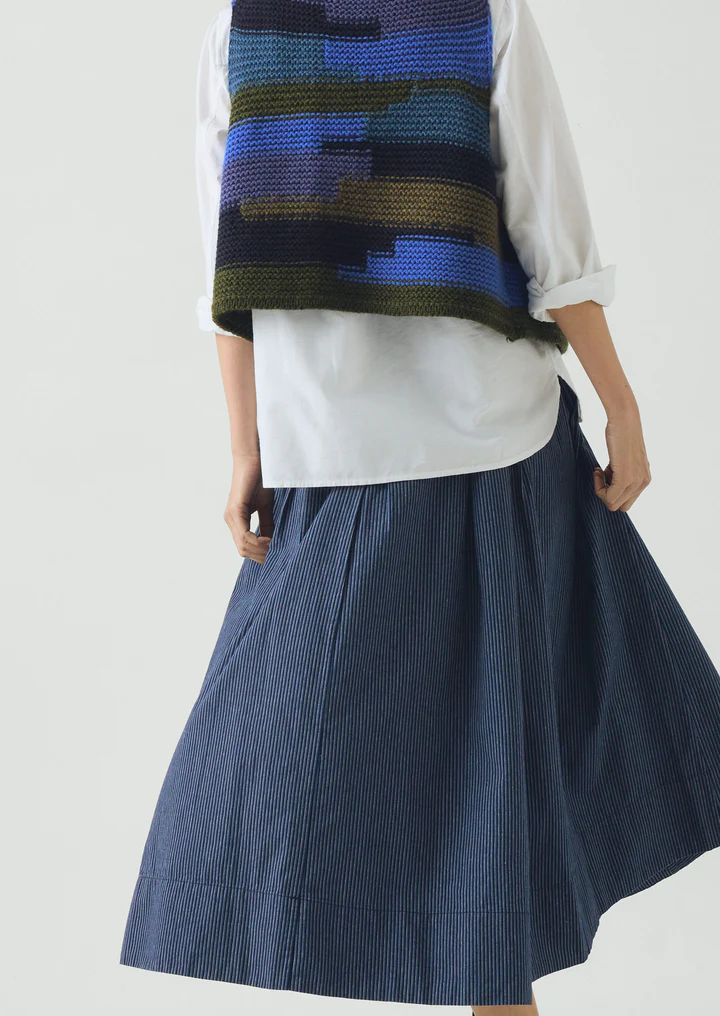 Patchwork Knitted Wool Gilet