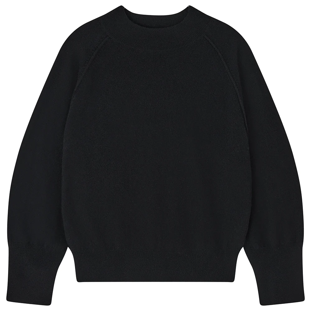 Exposed Raglan Crew, Dark Ink