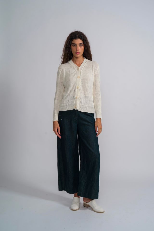 M J W ~ Cardigan 637, Natural Off White